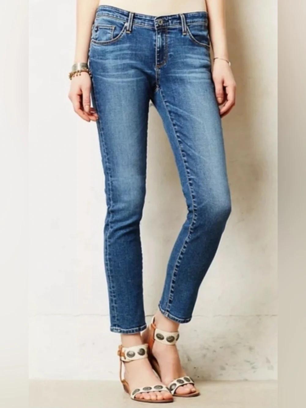 AG Adriano Goldschmied The Stevie Ankle Slim Straight Mid Rise Denim Jeans 29R